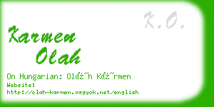 karmen olah business card